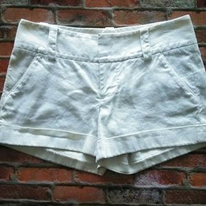 Alice + Olivia Metallic Ivory "Cady" Shorts Size 2